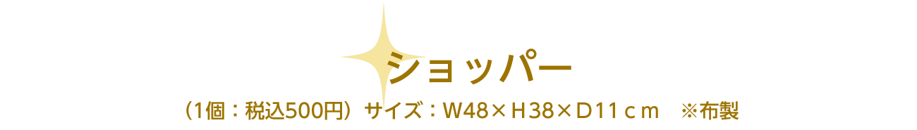 ショッパー　（1個：税込500円）サイズ：約20×20cm　※布製